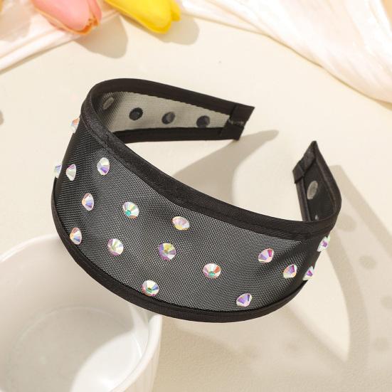 Women Mesh Headband with Faux Pearl Design Lightweight Comfortable Wide-Edged Hair Hoop Hair Accessories