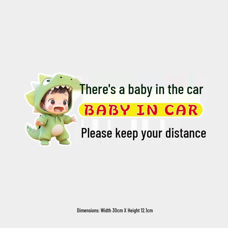 Baby on Board: Keep Distance - Waterproof Rear Window Cartoon Sticker