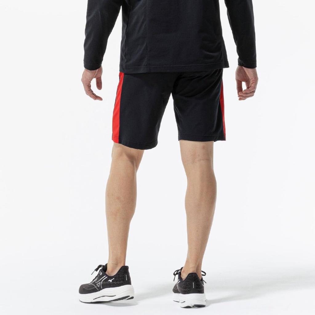 Training Wear Light Stretch Knit Half 32MDD123 Size S [Mizuno] Pants, Sweat-wicking, Quick-drying, Stretch, Black/Chinese Red,
