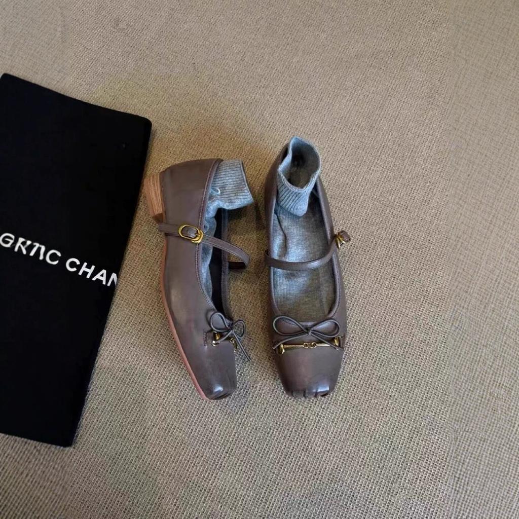 Sheep print version, ballet single shoes women's autumn 2025 new shallow mouth Mary Jane shoes low heel retro small leather shoes