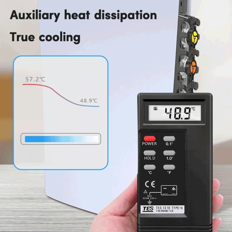 For  Cooling Fan Game Console  Adjustable Speed Intelligent Temperature Control 3 Fans System Station