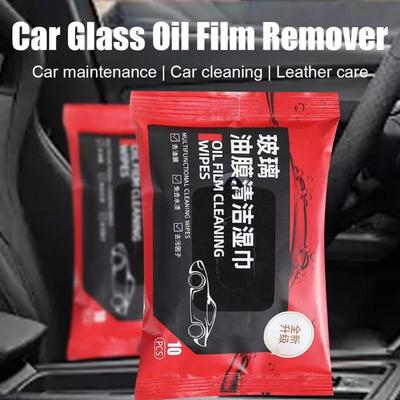 5 Bags Portable Car Glass Oil Film Removal Wipes Dusting Wipes Anti-fog Car Windshield Glass Cleaner Wet Towel Anti-rain