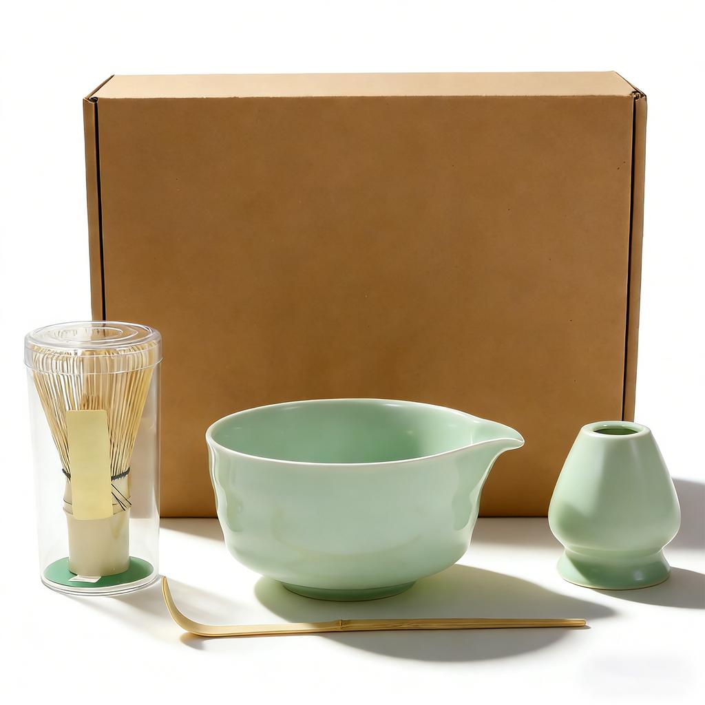 Japanese Matcha Tea Set Safe Bamboo Whisk Teaspoon Tea Sets Matcha Bowl Matcha Whisk Holder for Tea Lovers Gift Tea-Making Tools