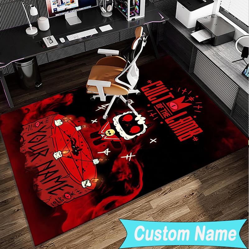 Custom Name Rug Cult Lamb Game Fantasy Area Rug Suitable for Indoor And Outdoor,Carpets for Homes, Offices,Living Rooms,Home Decor,Christmas Gift