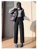 Pantaloni Harem Skinny da Donna a Vita Alta in Lana, con Velluto Interno, Ispessiti, Corti 8/9, Pantaloni Versatili per Completo Autunno/Inverno.