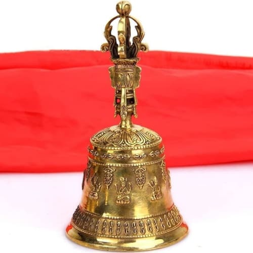 Pure Copper Vajra Bell, Buddhist Hand Bell, Meditation, Healing, Purification, Stress Relief, Spiritual Purification, Ideal for Temple Use, Esoteric B