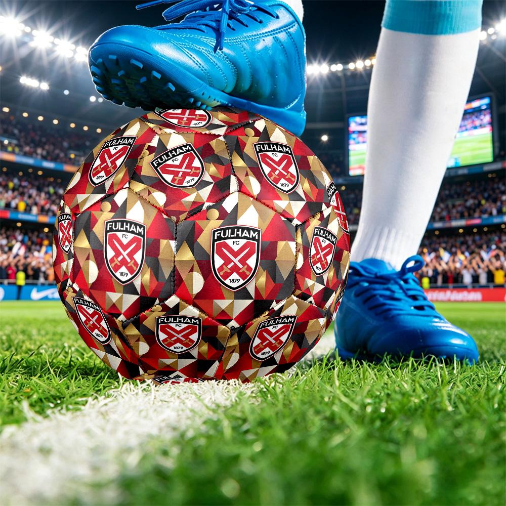 Fulham FootballPrinted Size 5 Soccer Ball, Anti Slip Adult Match Football Souvenir for Football Fans