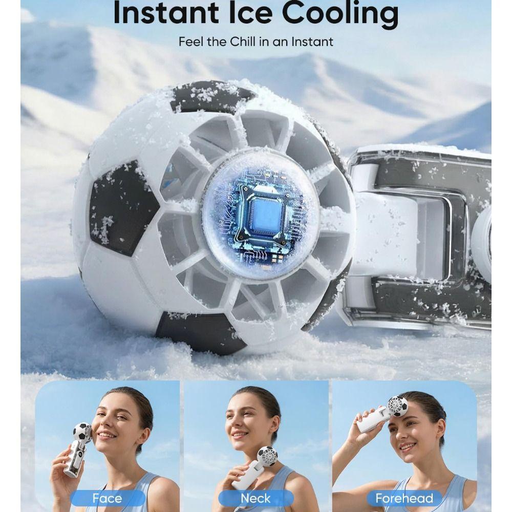 Soccer-Shaped Mini Handheld Fan Ice Cooler Turbo Fan Portable Pocket Fan  Outdoor