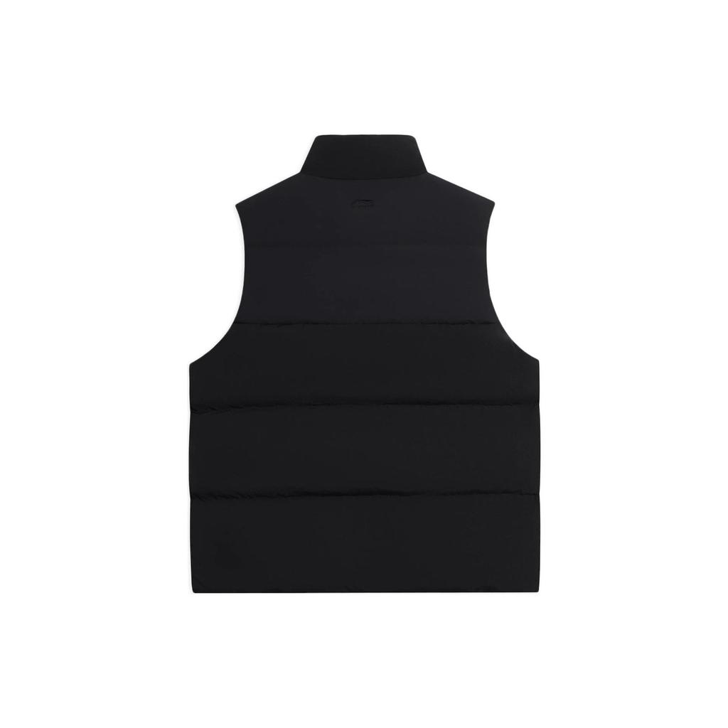 Li-Ning Sports Trend Series Spliced Design Logo Print Down Vest Men Vests Black AMRS017-3