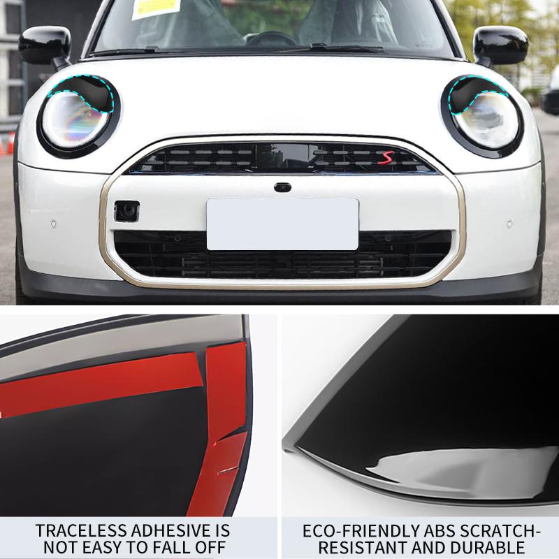 ABS Glossy And Matt Black Color Angry Eyelid For Mini Cooper F65 F66 Headlight Double Eyelid Exterior Decorative Car Accessories
