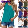 PEYWOW Women's Fashion Casual Summer Spring O-Neck Short Sleeve  Blouses & Shirts