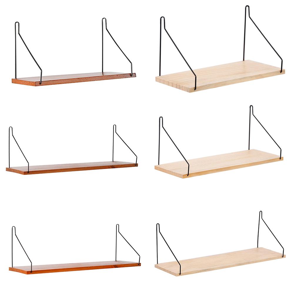 Floating Shelves Wall Mounted Wood Hanging Display Storage Beige S