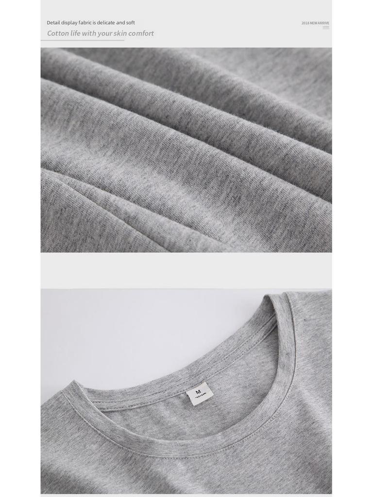 Damski dopasowany T-shirt w jednolitym kolorze z półwysokim kołnierzykiem - Czysta bawełna z krótkim rękawem Lato 2020