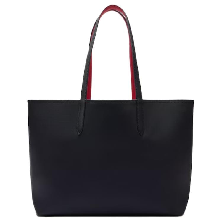 LACOSTE PVC Tote Bag, Shopping Bag, Shoulder Bag, Handbag Women's Dark Blue & Red NF2142AA-Q19