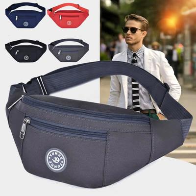 Unisex Waist Bum Bag Fanny Pack Belt Pouch Wallet Travel Hiking Bag Men Oxford 2 Zippers Adjustable Waist Packs For Women