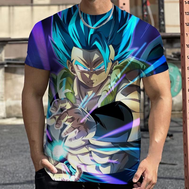 2026 Summer Dragon Ball Retro Fitness T-shirt Men's Oversized 3D Printed Short-sleeved Family Unisex Children's Sports Shirt