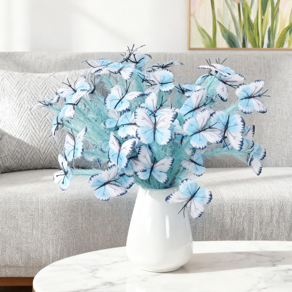 An artificial butterfly branch used for weddings, family offices, parties, decorating vases, and floral arrangements