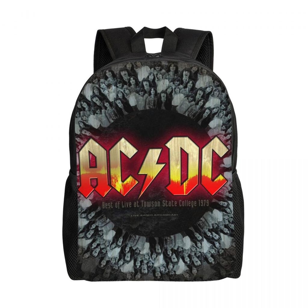 Hells Bells AC DC Sacs à dos pour Femmes Hommes Résistant à l'eau Collège École Vintage Rock Sac Impression Sacs à livres