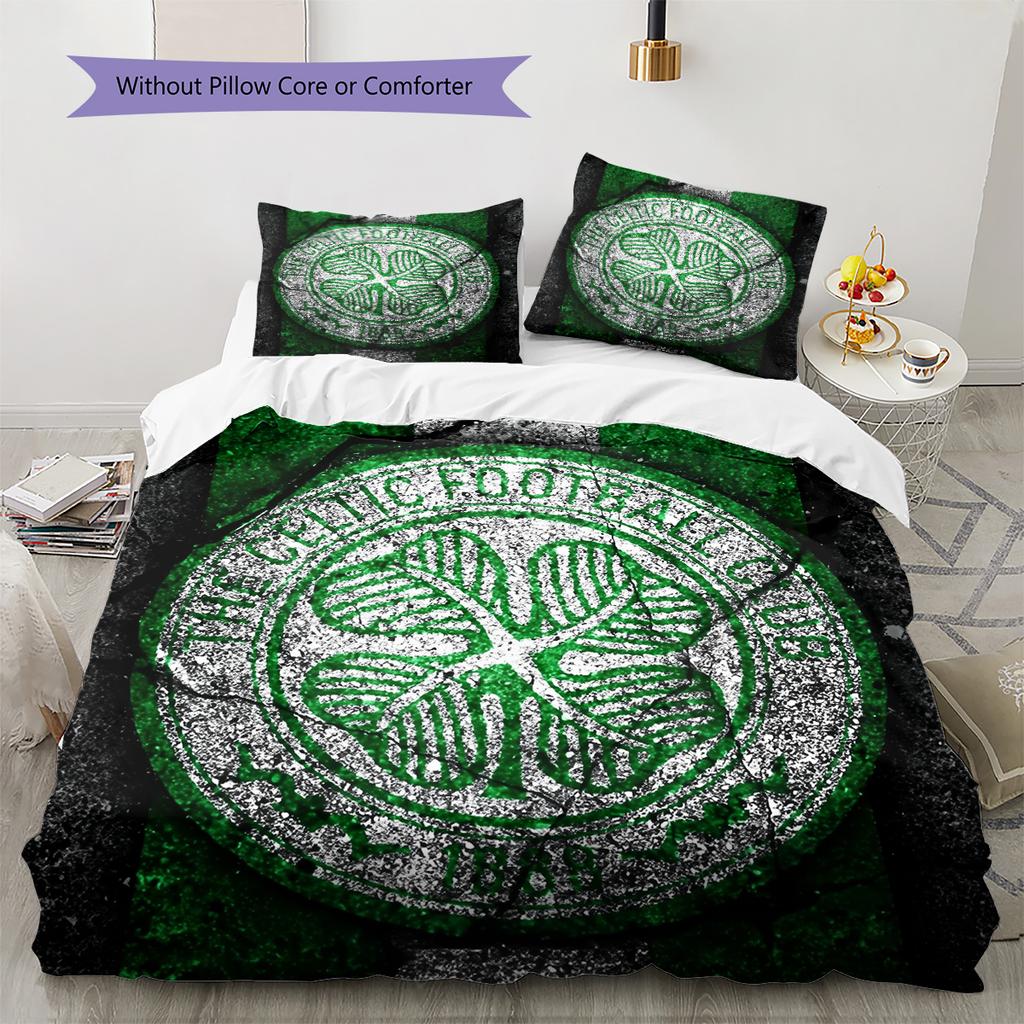 Celtic Football Club  Pattern Bedding Quilt Set  Home Decoration  Gift (1 * duvet cover + 2 * pillowcase  without core)