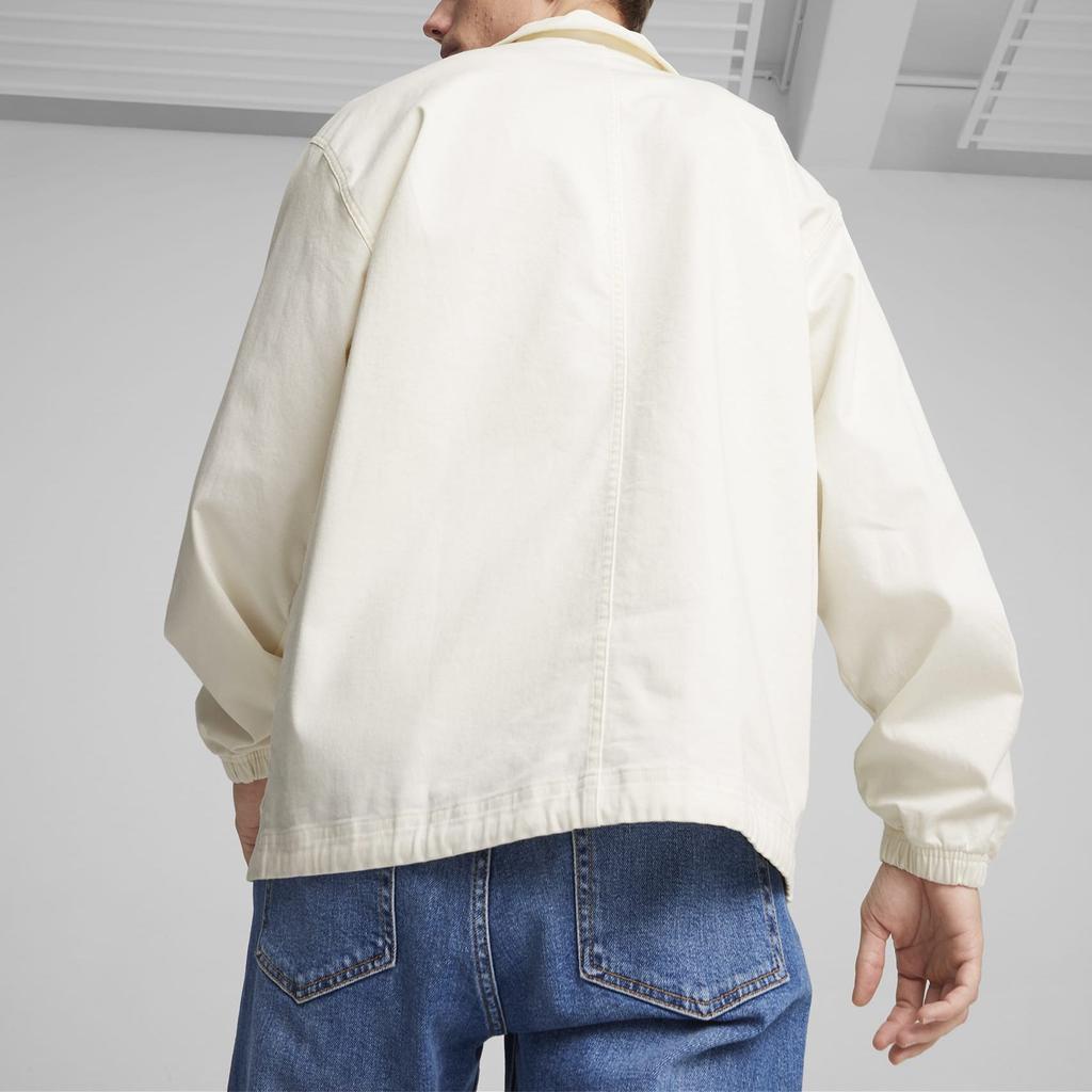 Puma Solid Color Casual Polo Long Sleeve Jacket Men Jackets White 623695-66