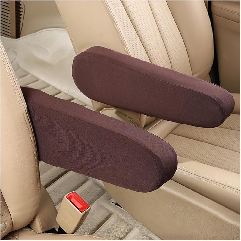 AUCELI 2 Pcs Car Front Seat Armrest Covers, Cloth Fabric Armrest Protectors, Direct Replacement Center Console Lid Armrest Cover Skin, Universal