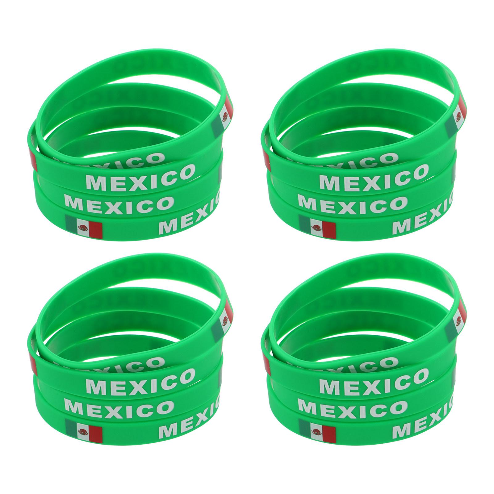

1Pcs Mexico National Flag Silicone Bracelets for Football Fans Soft Elastic Sports Wristbands Soccer Birthday Party Favors United States