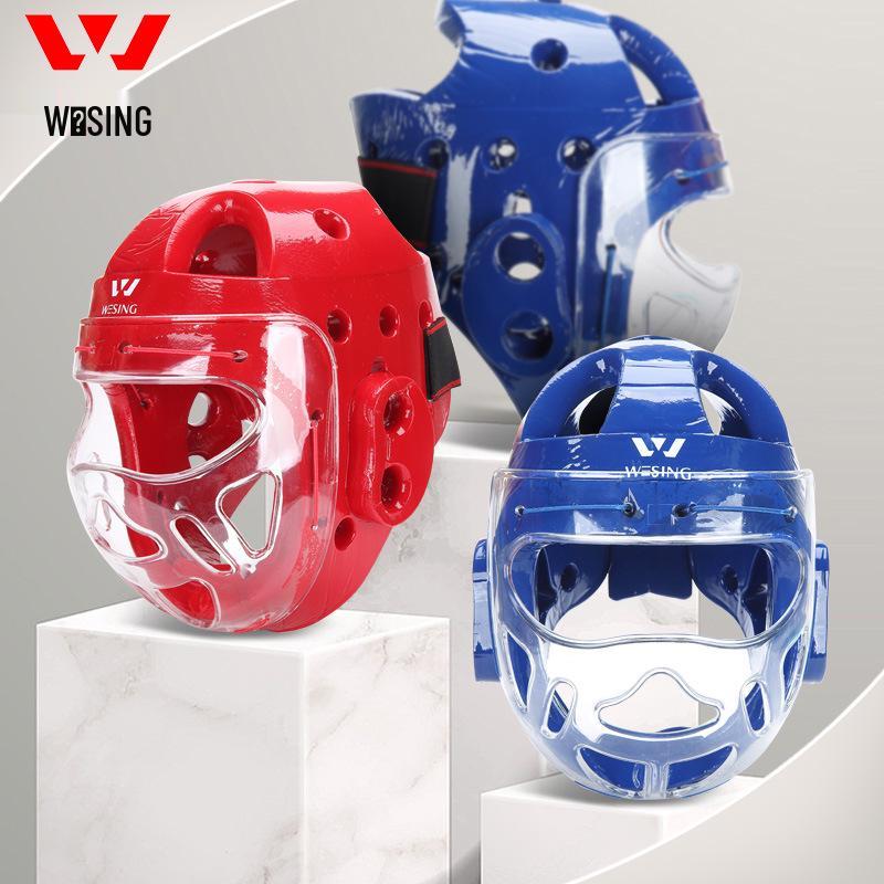 Jiuri Mountain Sports Karate & Taekwondo Helmet with Face Shield - Protective Gear for Training and Sanda