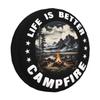 1Pcs Car PU Leather Spare Tire Cover Go Wild Adventure Campfire For Toyota Honda Suzuki Jimny Jeep Wheel Protectors Accessories