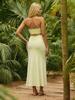 Spring/Summer 2026 Cross-Border Europe Beach Style Solid Color Ruffled Camisole & Skirt Set