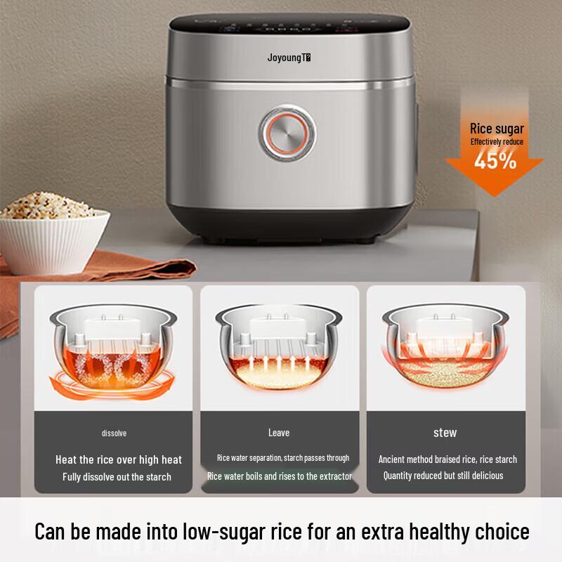 Joyoung 40N2 4L 0-Coating 316L Stainless Steel Electric Rice Cooker CN Plug (adapter Included)