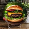 Vintage Hamburgers Round Metal Sign Kitchen Bar Wall Decor Artwork