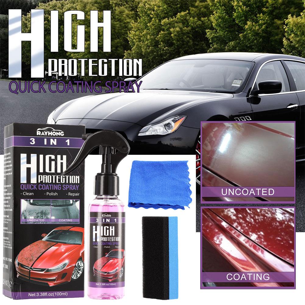 3-in-1 Auto Keramikbeschichtungs-Spray Auto Nano-Keramikbeschichtung Polierspray Wachs Autolack Kratzerreparatur Entferner 100ml