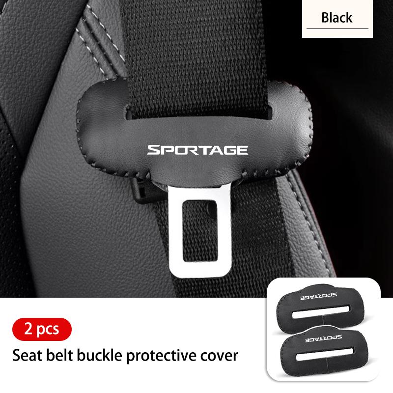 OXXN7 Universal Car Seat Belt Buckle Protector Cover Leather Durable For KIA Sportage 2016 2017 2018 Sephia Stonic Carens