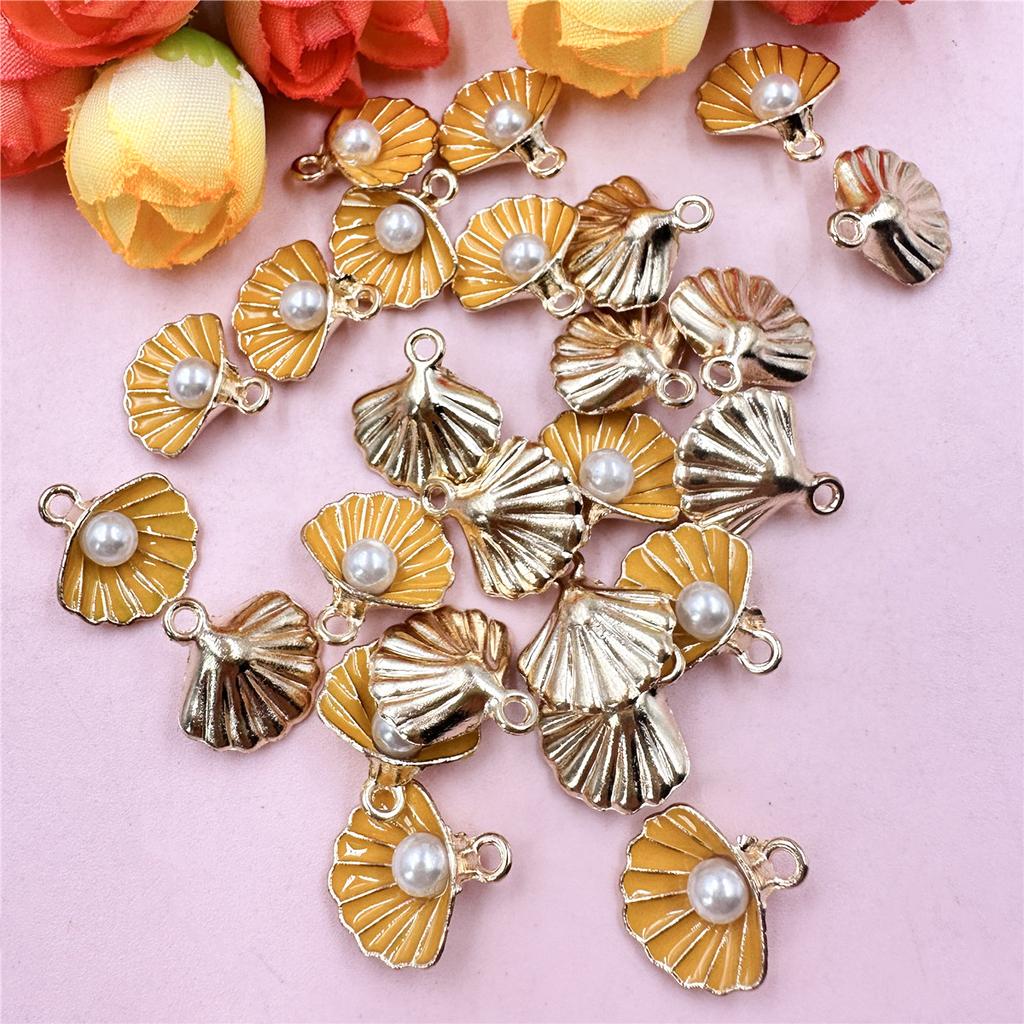 20cps 14.5 * 15.5mm Pearl Shell Pendant Beads Jewelry Pendant Handmade Earrings Accessories DIY Necklace Jewelry Accessory