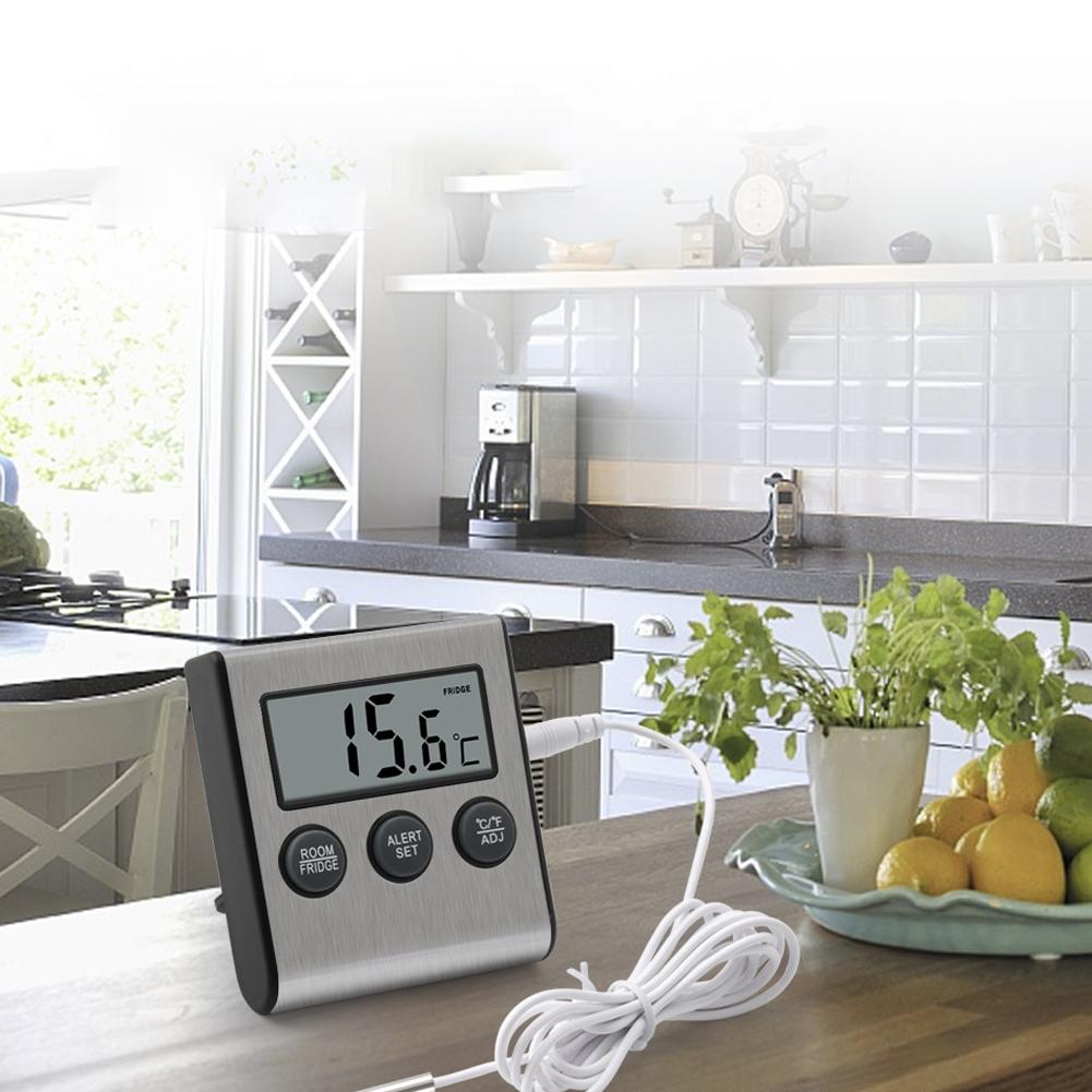 Digital Thermometer LCD Alarm Max/Min Records For Refrigerator  Fridge