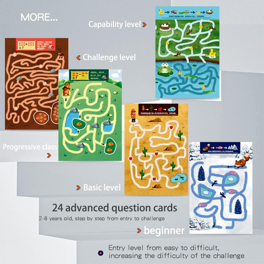 Montessori Training Maze Pen Control Book Children Labyrinth Toys Drawing Tablet Hand Training Shape Games Set Educational Toy