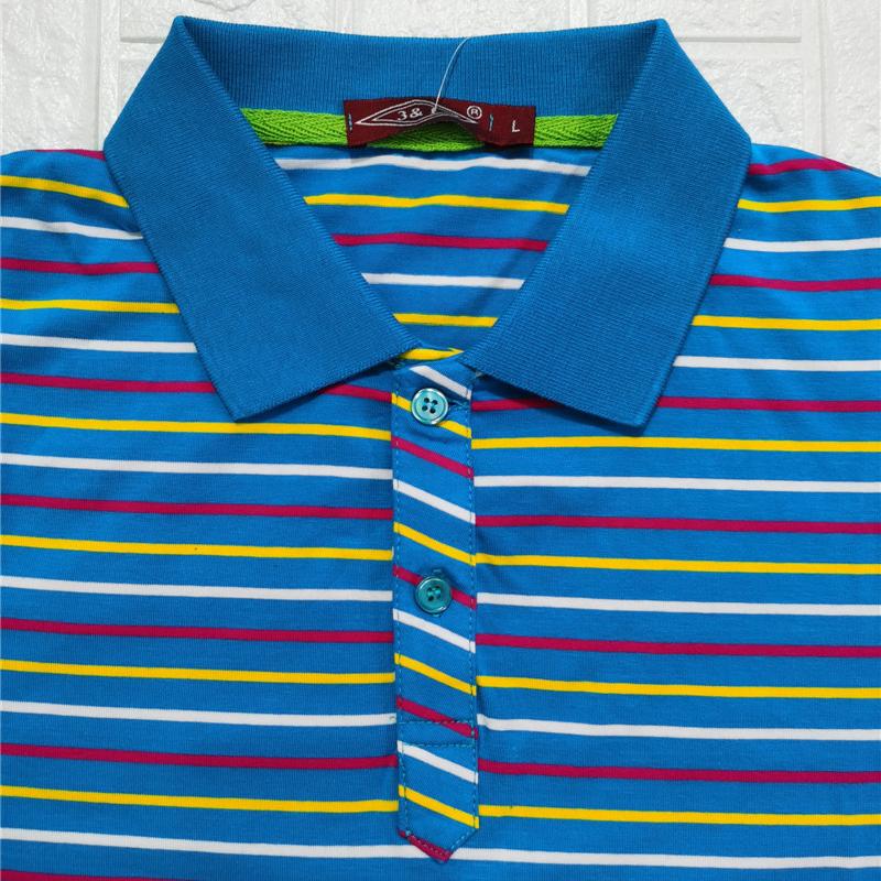 Women's Long-sleeved Cotton Polo Collar Long-sleeved T-shirt Striped Stretch Repair Bottoming Shirt