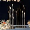 10 Heads Gold Candelabra Candles Wedding Table Centerpiece Road Leading Lights Candelabrum Electronic Desk Lamp for Home Party