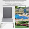 Aluminium Frame Sun Lounger, with Adjustable Back - Grey