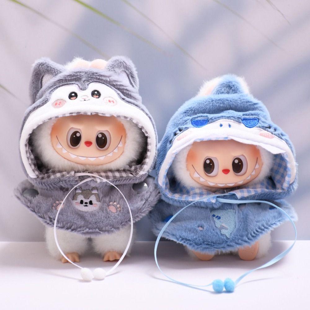 

Cloak Labubu Doll s Cloth Cute Animal 17cm Plush Dolls Clothes Kids Girls Toys Husky