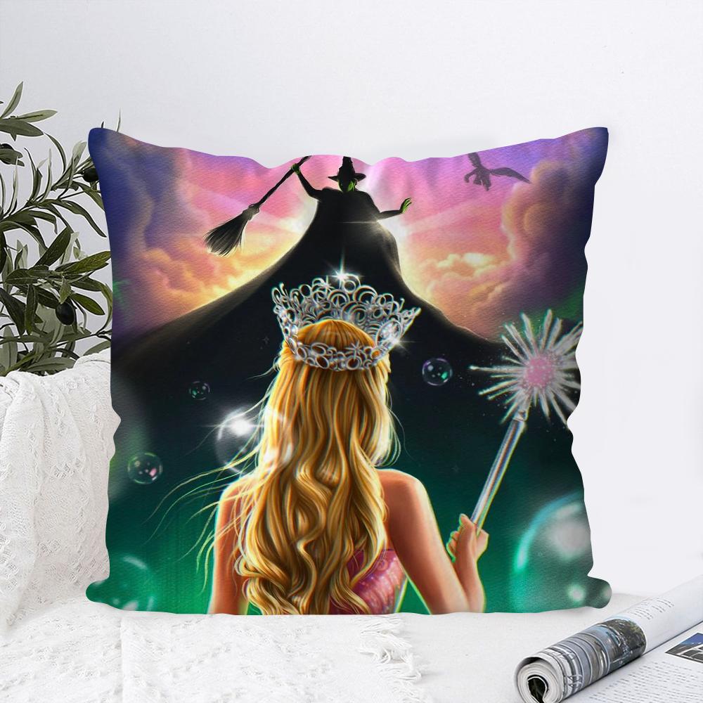 W-Wicked Part One Movie B Pillow Case Square Pillow Bedroom Sofa Leisure Comfort Cushion Car Living Room Home Decoration