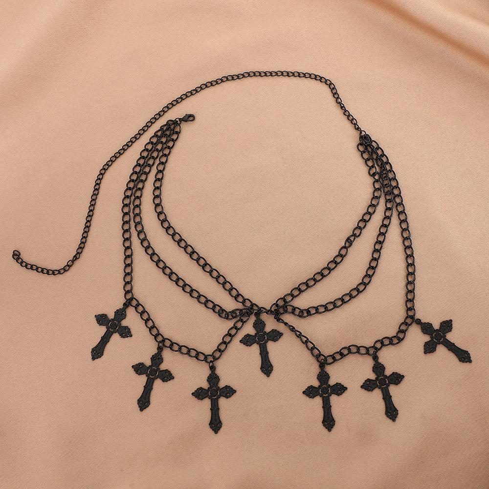 European & American Multi-Layer Alloy Pendant Waist Chain