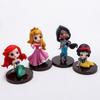 8 Peças/Conjunto Kawaii Princesa Q 9cm Rapunzel Branca de Neve Jasmine Mulan Ariel Figura de PVC Enfeites de Bolo Brinquedos Presente para Criança