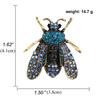 Blue Bee Metal Brooch Insect Rhinestone Brooches For Women Men Pins Scarf Clip Jewelry Broach Bouquet