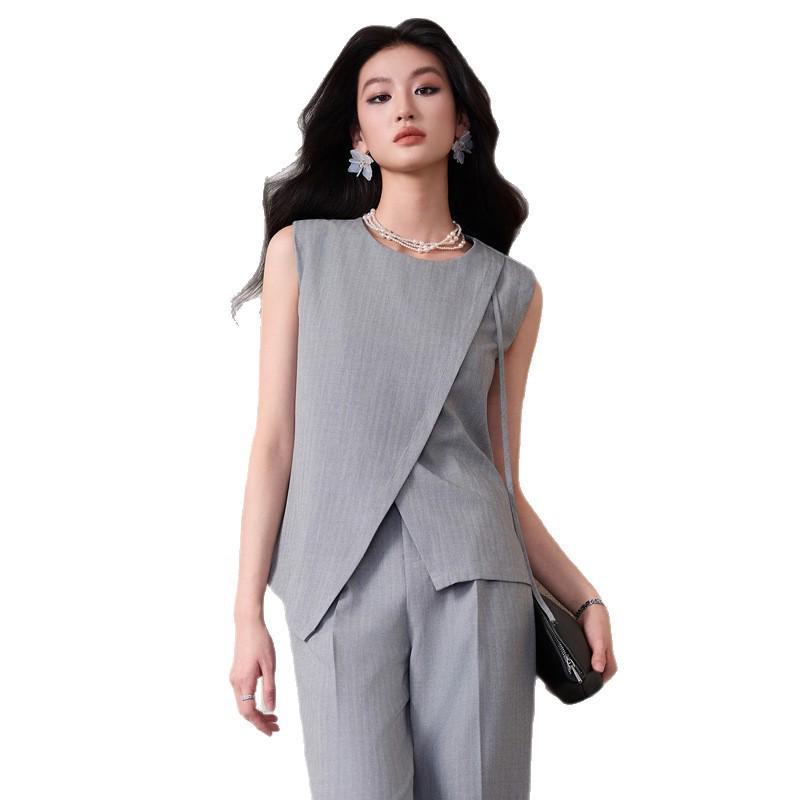 Women's Irregular Vest Two-Piece Set - Spring/Summer High-End Fashion
