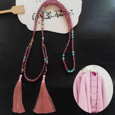 1 Pieza Collar de Borla con Cuentas Estilo Retro Estilo Chino Estilo Étnico Collar Joyería para Mujer