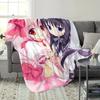 P-Puella M-Magi Madoka Magica Blanket, Madoka Homura Anime Fleece Throw, Cute Kawaii Room Decor Blanket