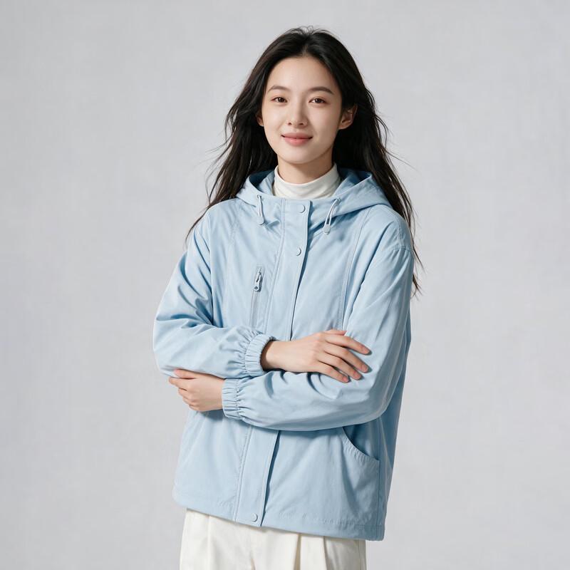 Women's Casual Loose Hooded Jacket