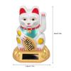 Chinese Lucky Cat Decoration Waving Arm Solar Light Induction Statue Figurine For Home Car Ornaments White
