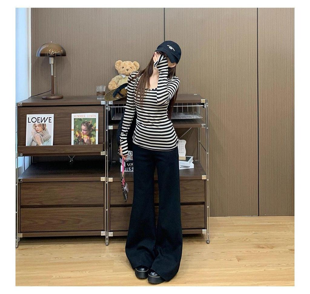 Women's Gray Micro-Flare Sweatpants: 2025 Autumn/Winter Korean Style, Wide Leg, Plus Velvet, Thickened Casual Pants.